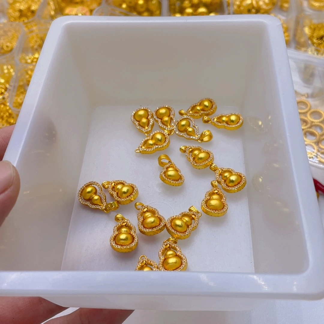 锆石铜合金镶嵌小葫芦1个