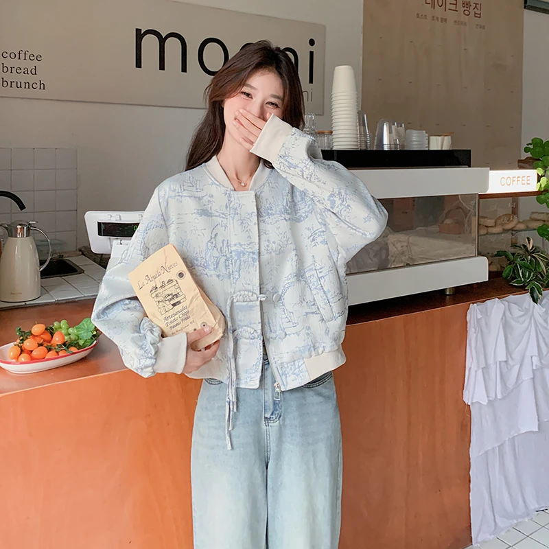 新中式国风棒球服外套女春季2025年新款独特超好看休闲短款小夹克