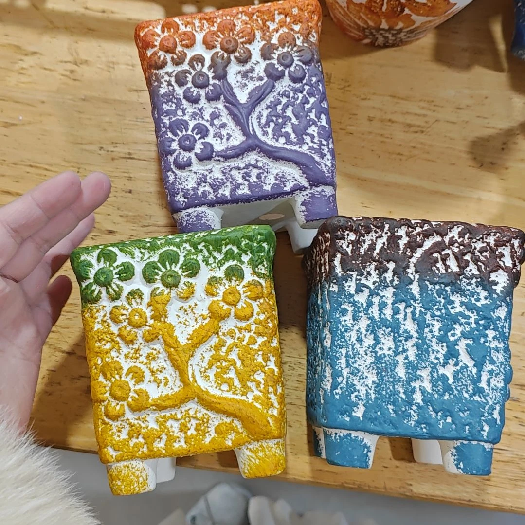 红陶吸水透气的白陶花盆凑满12发货