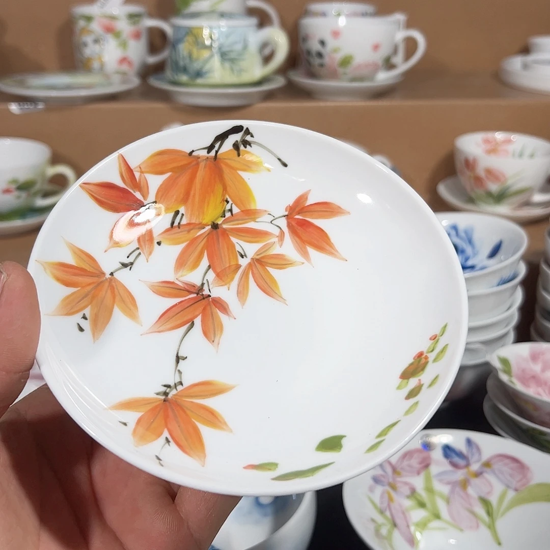 景德镇手工手绘陶瓷6寸平碟