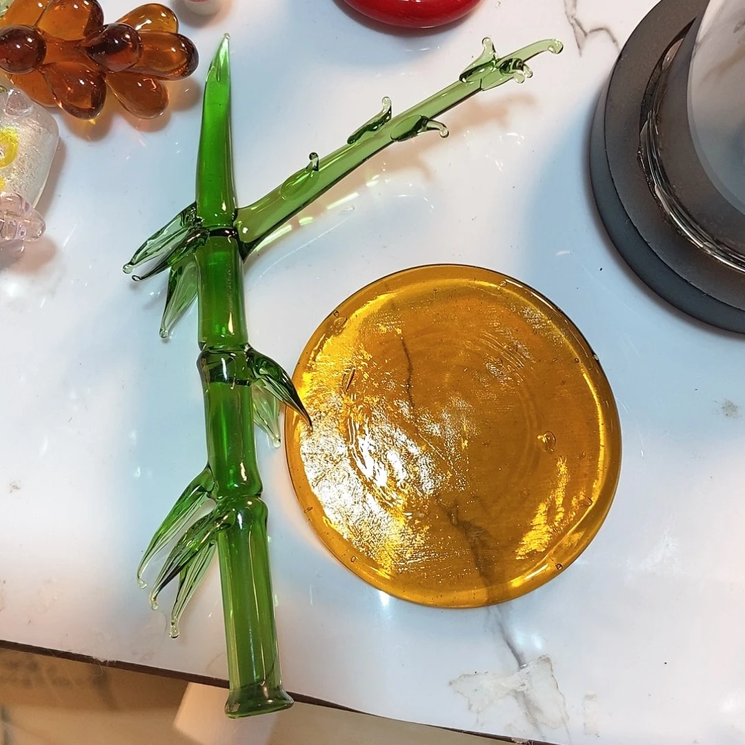 琉璃手工艺品一套竹子
