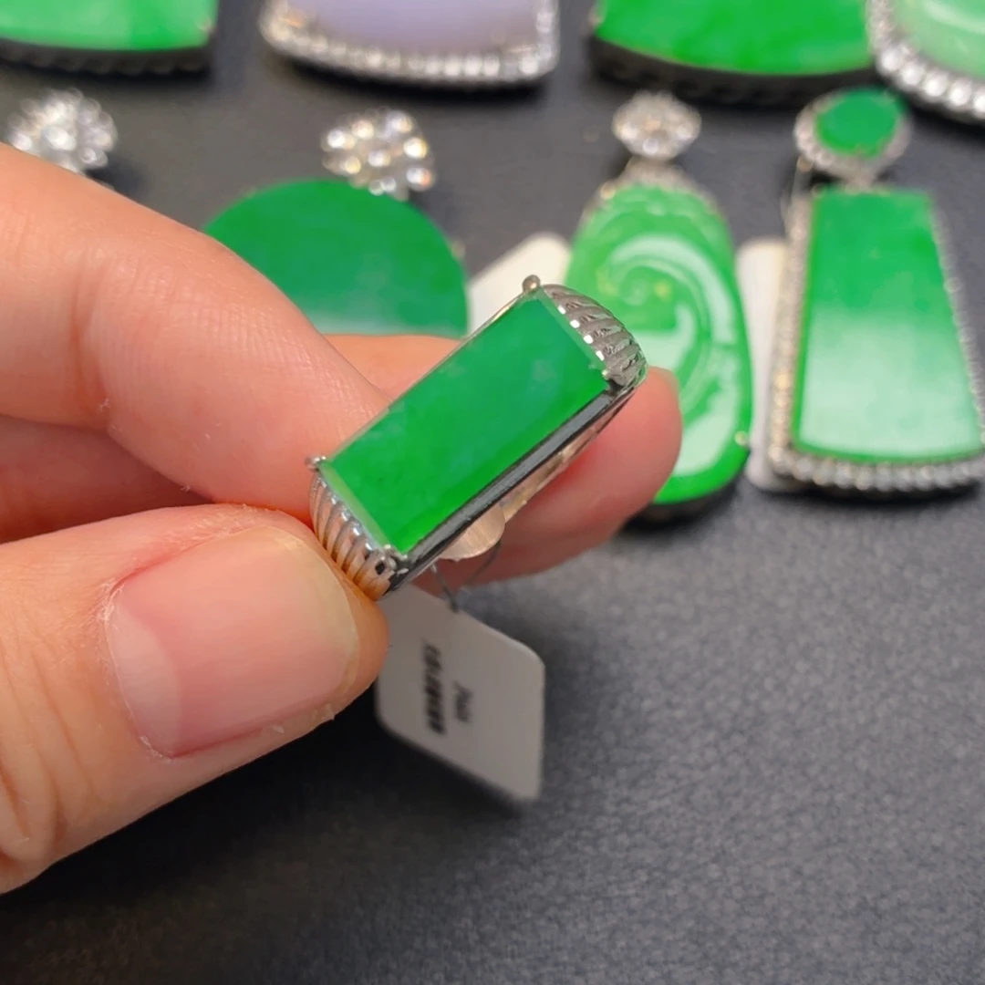 翡翠银S925镶嵌吊坠(不含链)戒指