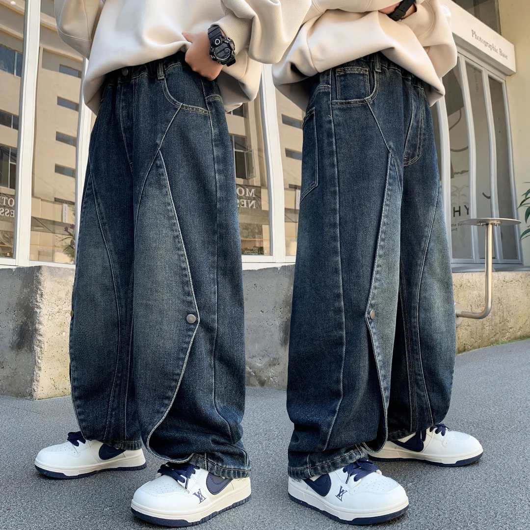 男童牛仔长裤春秋儿童秋装洋气裤子2025新款中大童男孩秋季直筒裤