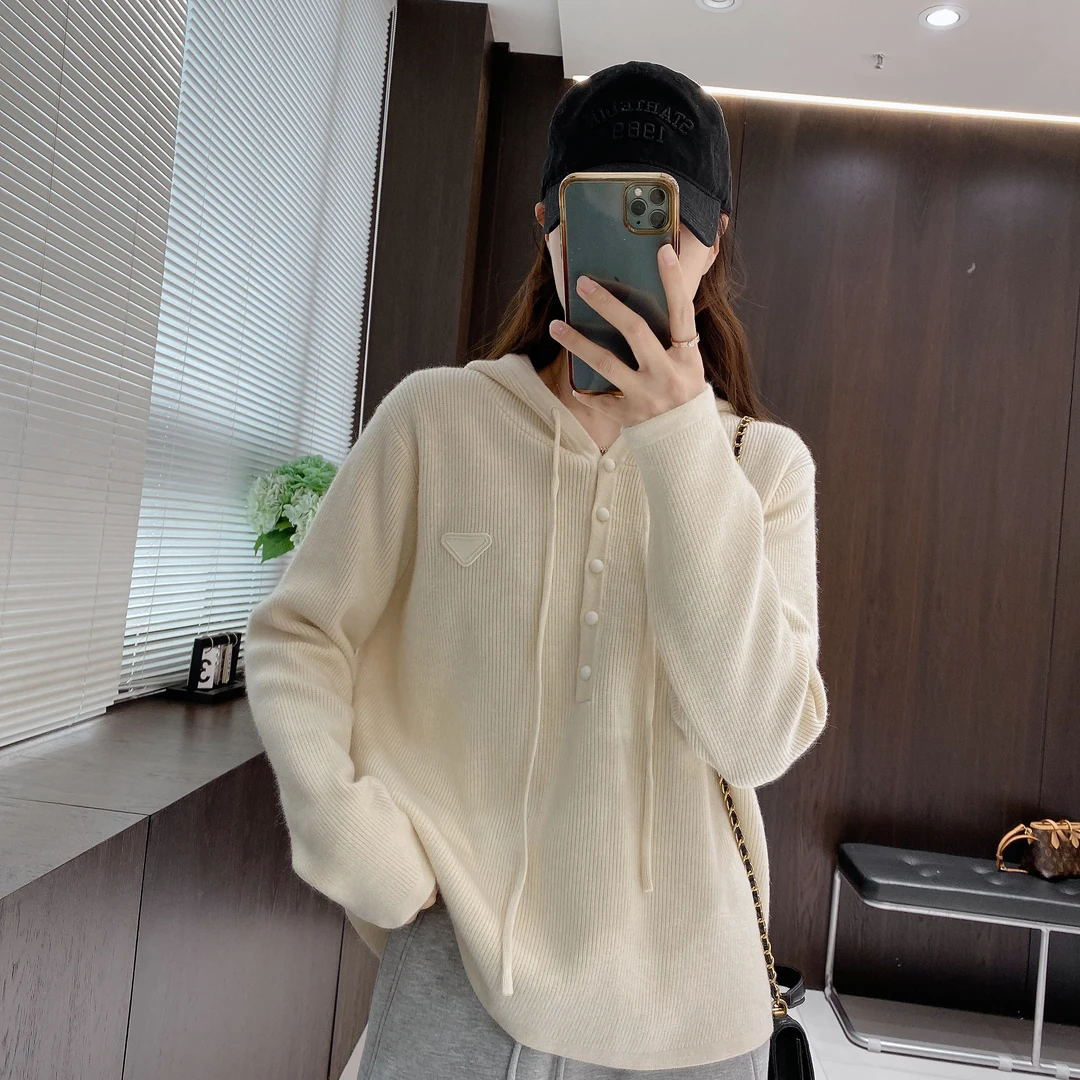 IMFLY金小金自制 针织衫DYW8262帽衫外套女冬季休闲叠穿套头毛衣