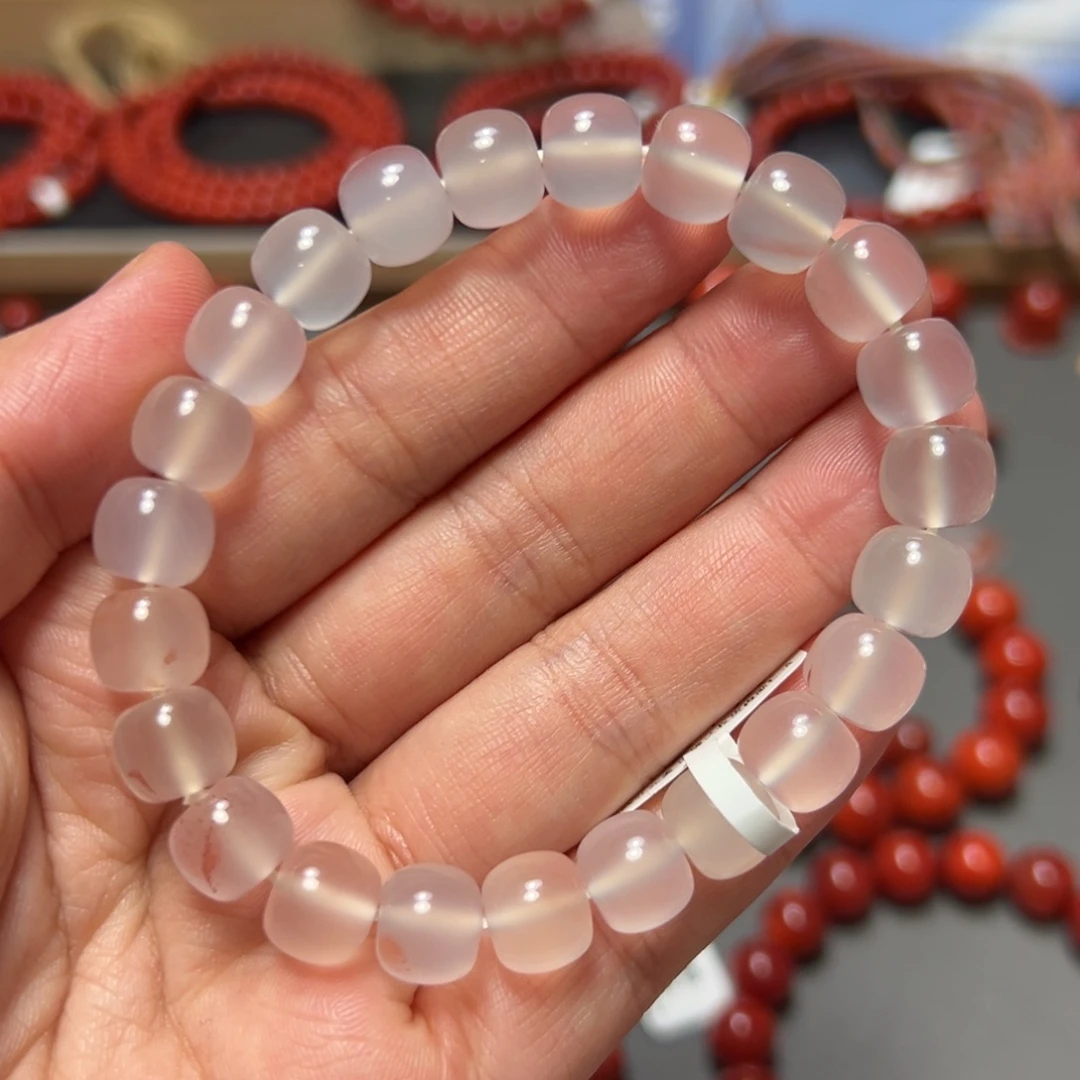 南红玛瑙未镶嵌手串荔枝冻约9mm