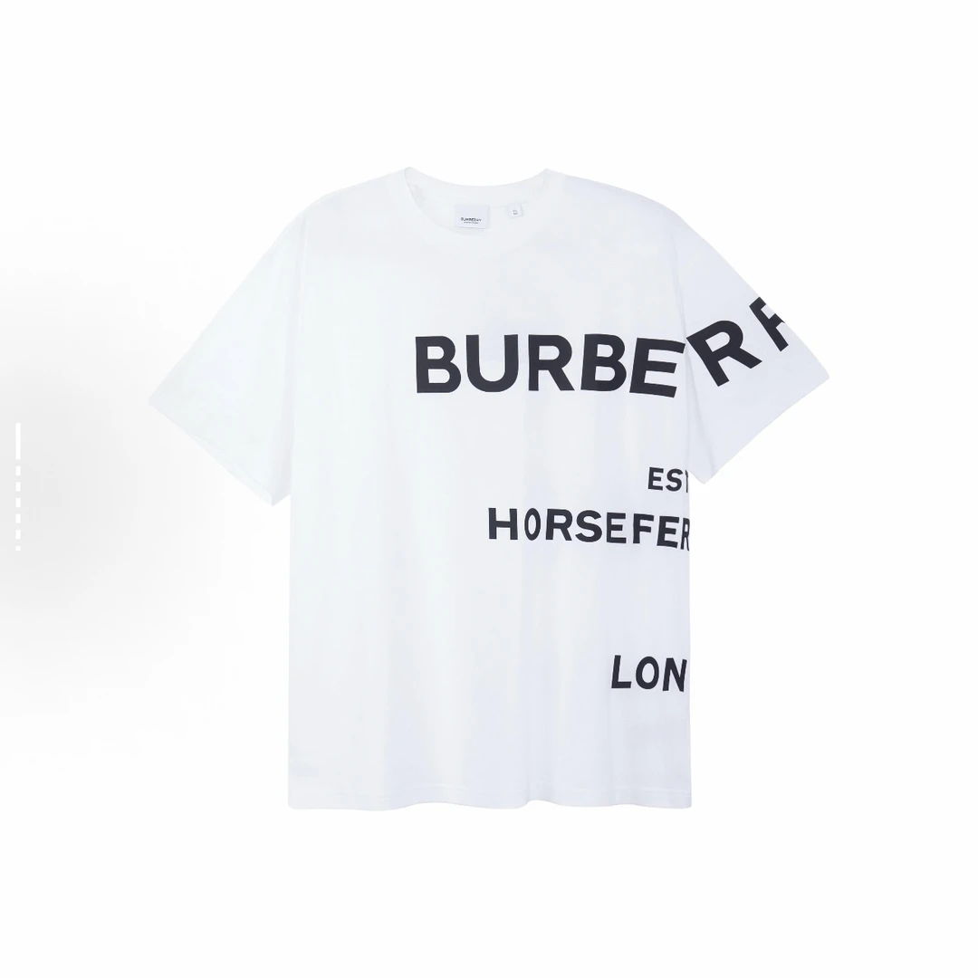 BURBERRY/博柏利白色黑色字母圆领短袖T恤 ch