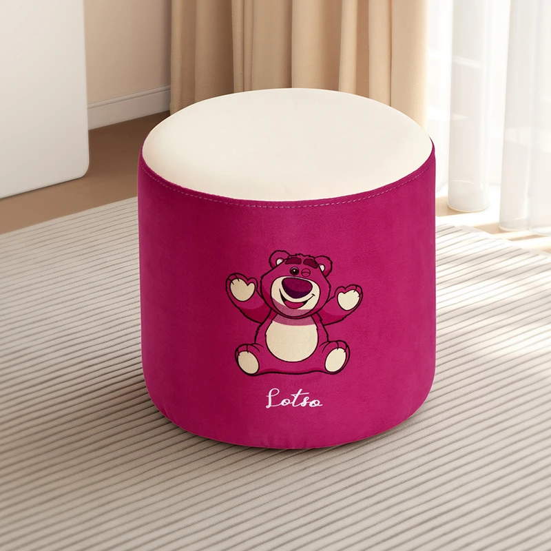 【草莓熊】KD全友家居现代简约草莓熊短绒毛布艺小圆凳成套118010