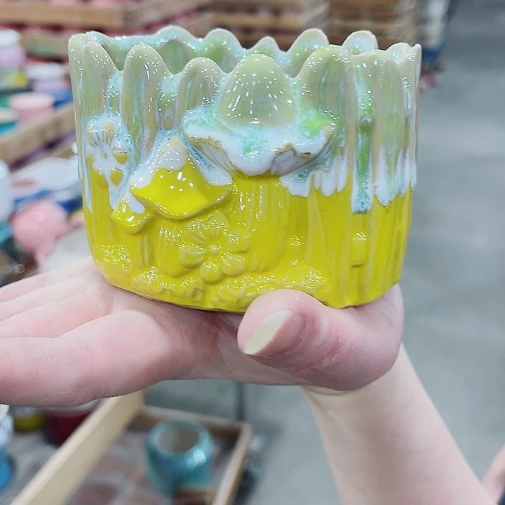 有孔，凑10元包邮陶瓷花盆发货！