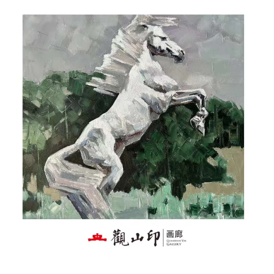 W原创手绘布面油画55x60cm动物作品7814