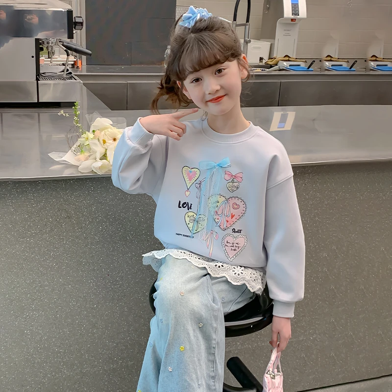 女童卫衣2025新款儿童春装洋气女孩时髦春款上衣WY-11644