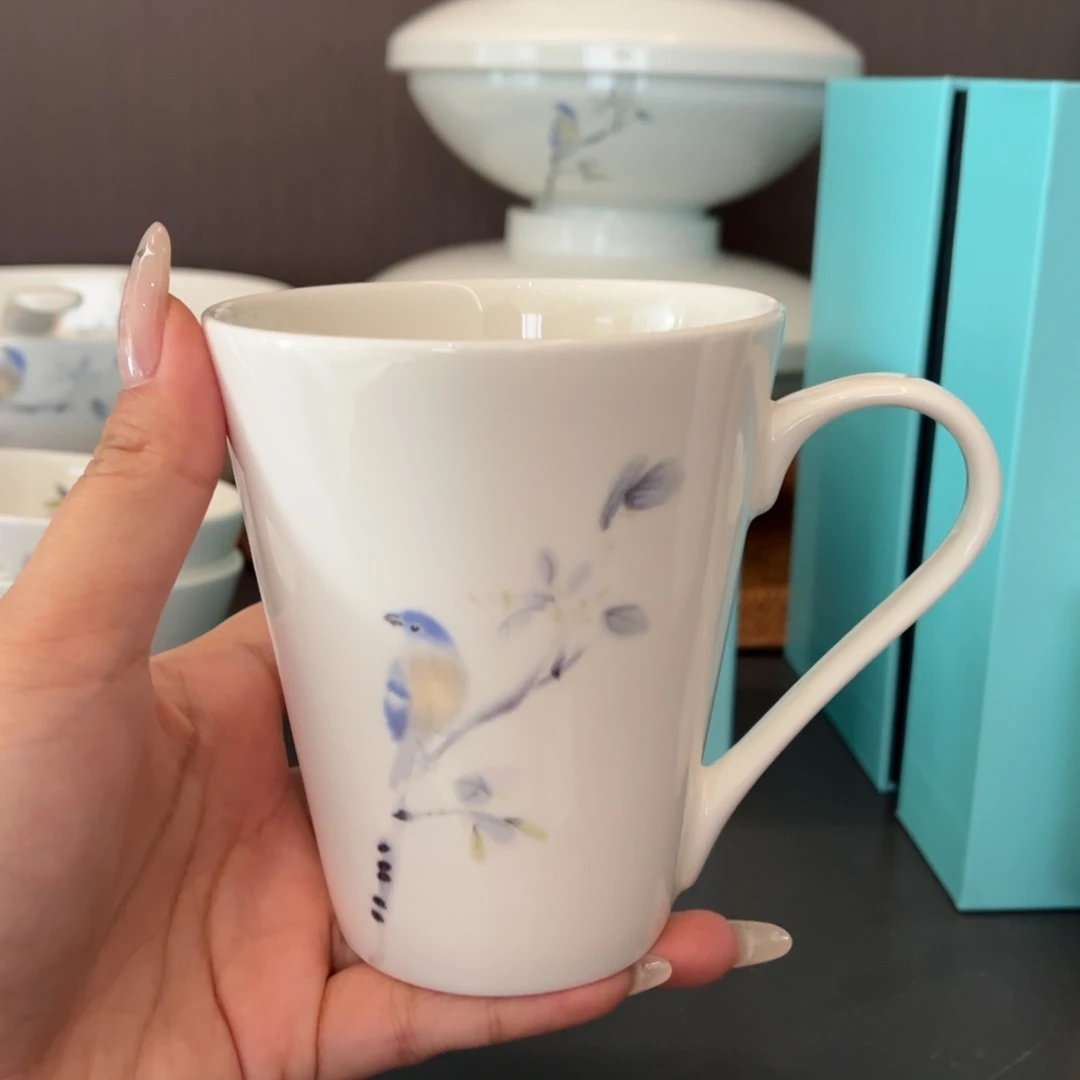 瓷片春风禾雀马克杯