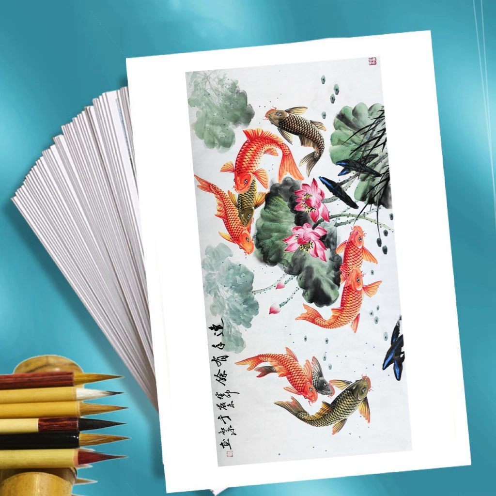 国画临摹卡于老师写意鱼集中国风绘画入门艺术教学