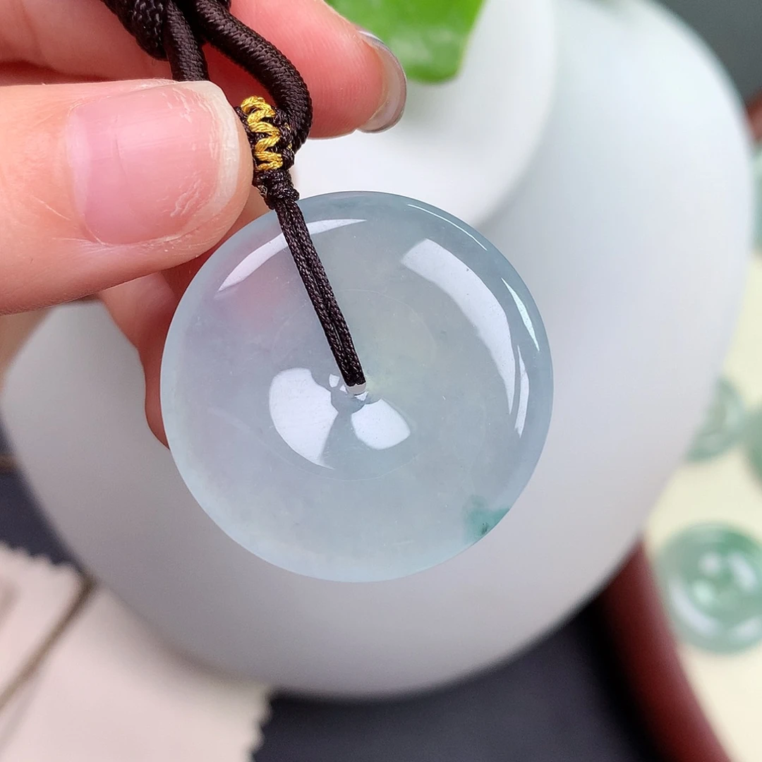 翡翠未镶嵌颈饰平安扣 30.9-5.4mm