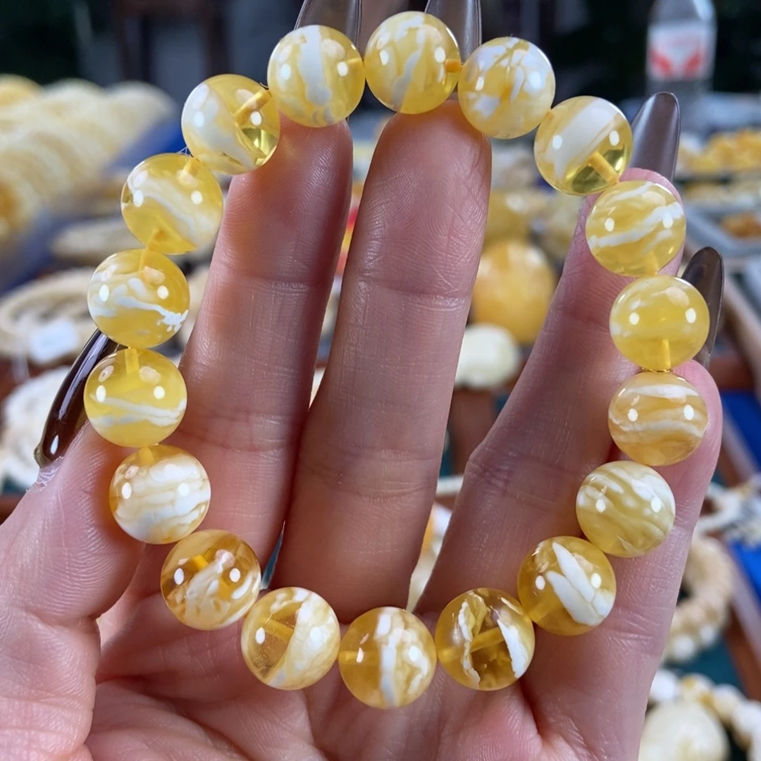 琥珀未镶嵌珠宝奇石11圆珠14