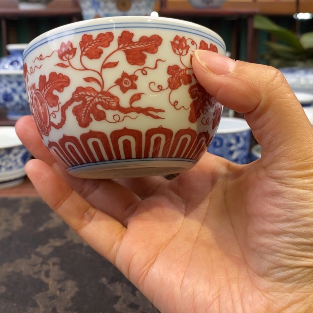 手工陶瓷柴窑红西瓜缸杯