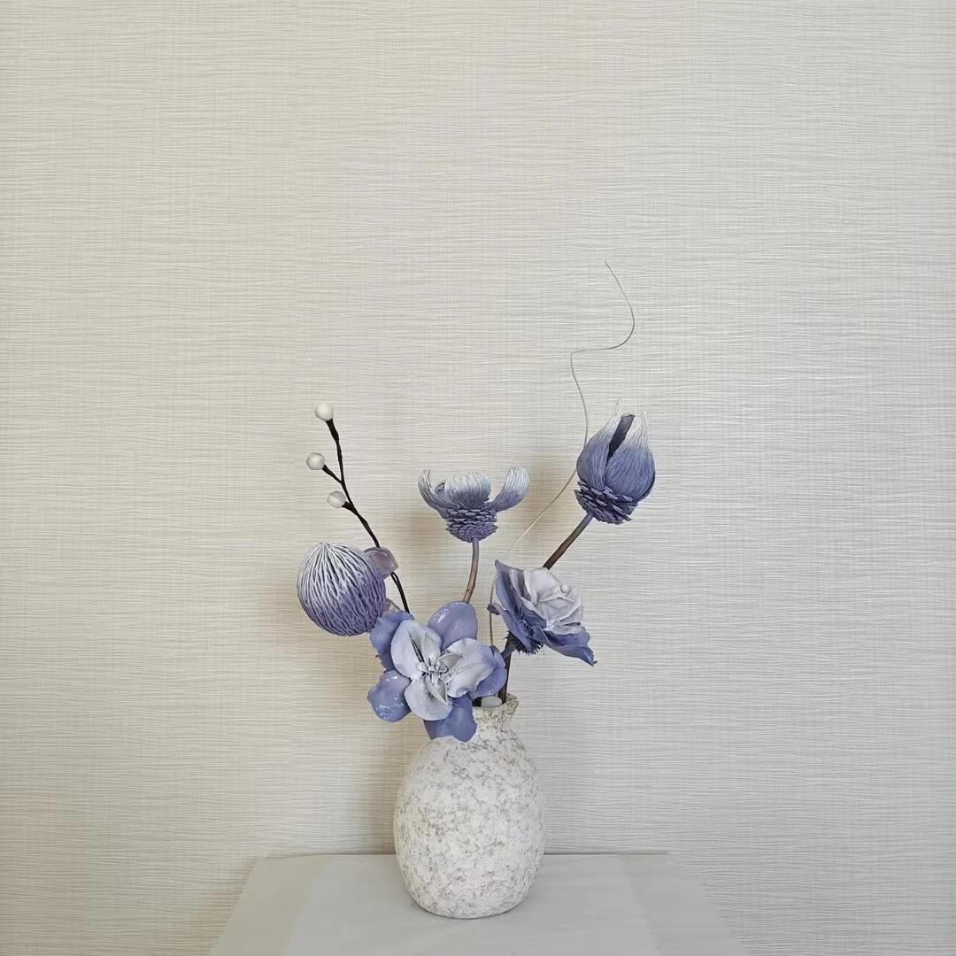 （包含花瓶 分开发货）【薄紫霞烟】非标品 花材有大有小 介意慎拍