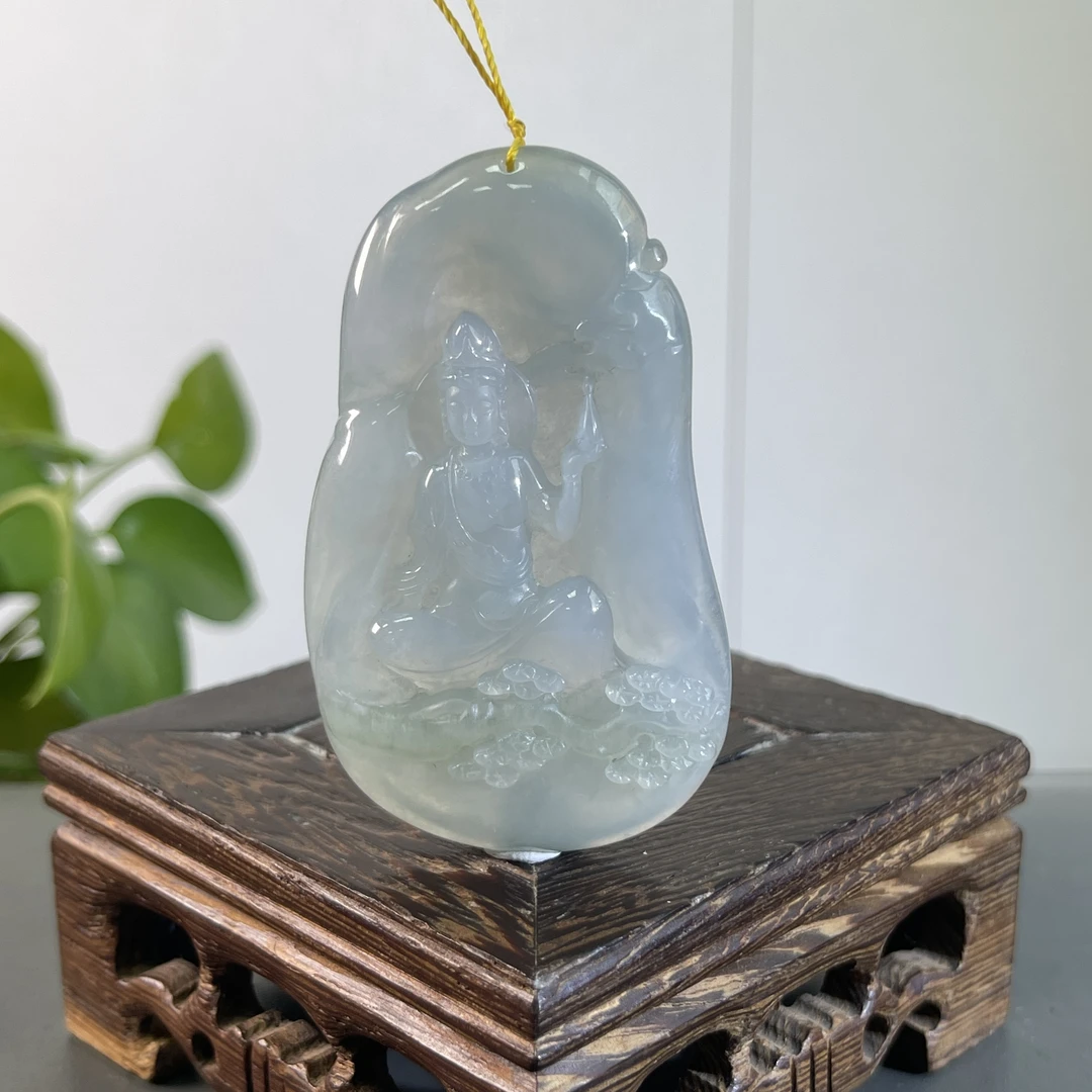 JSW04-116  天然缅甸A货翡翠  观音