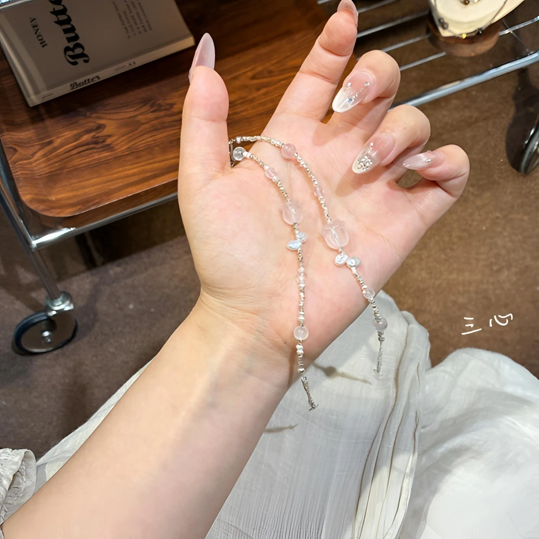 【粉玫瑰】粉水晶手链