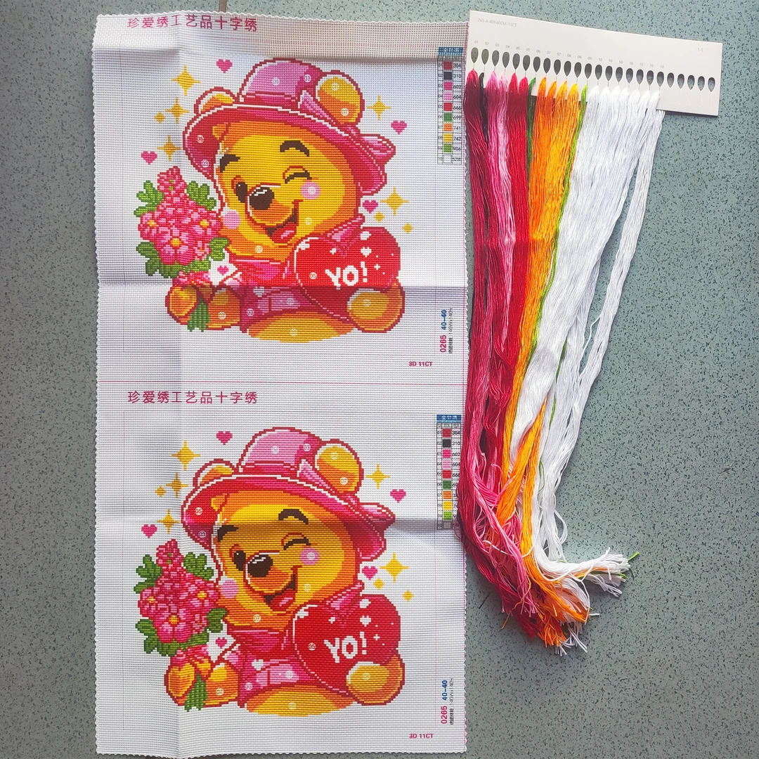 花瓣猫咪大格十字绣40*40印花清晰适合手工刺绣装饰家居十字绣