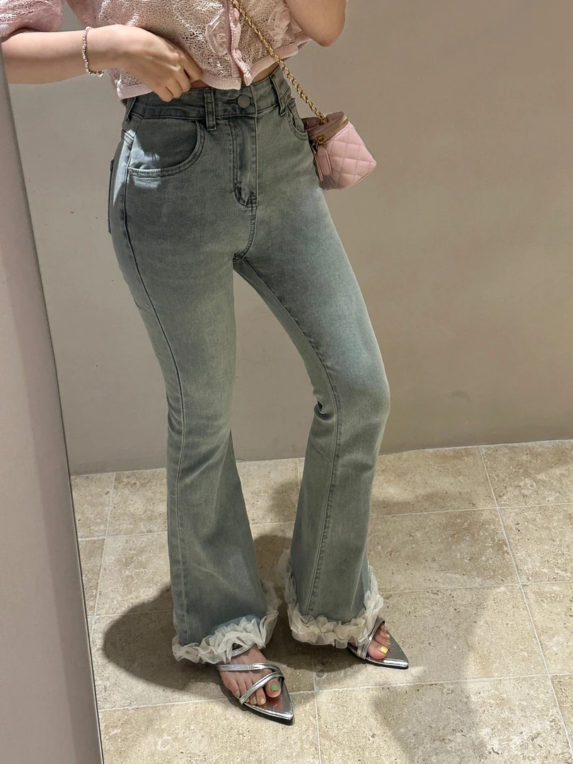 【HuiHui】韩国东大门夏季薄款阔腿裤牛仔裤弹力修身（H8492）