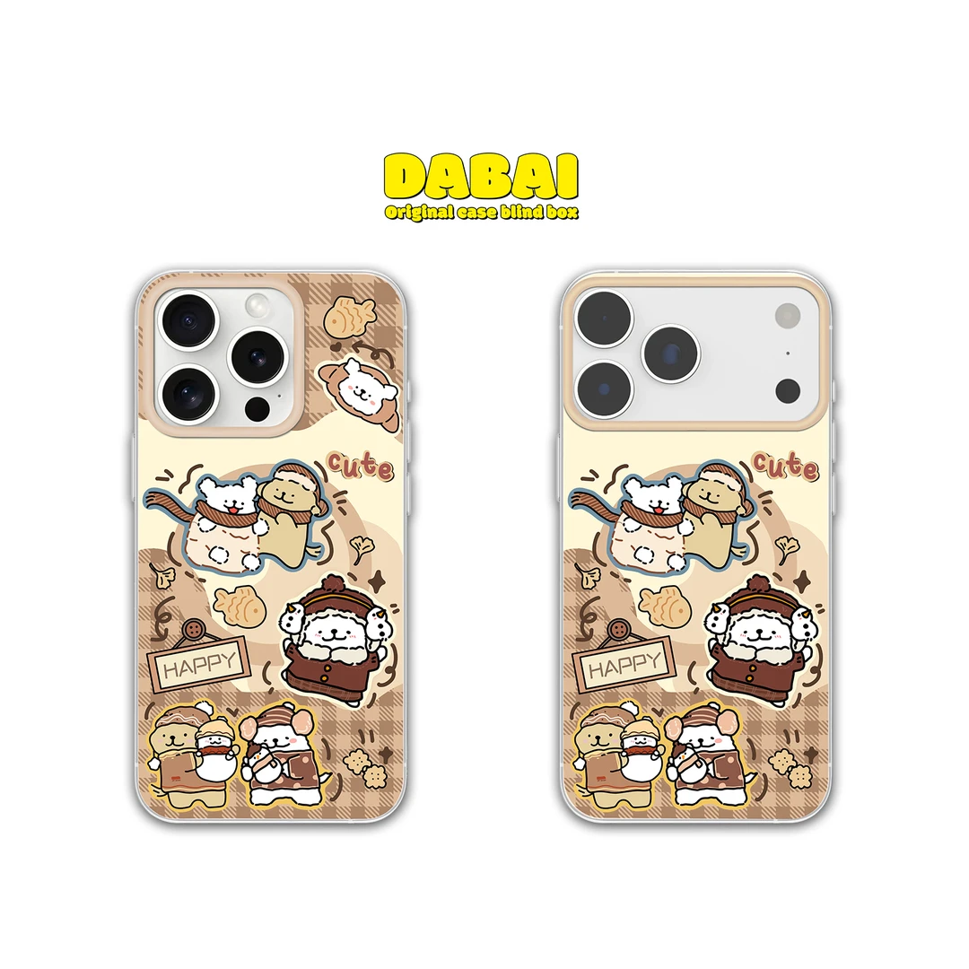 【DABAI】原创高端双层IMD磁吸壳卡通风创意潮玩适用苹果