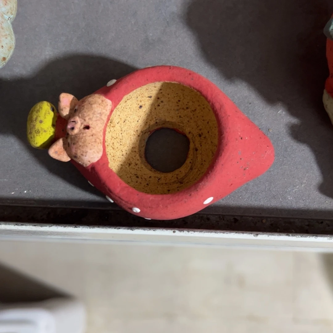 泥塑古镇炻陶花盆