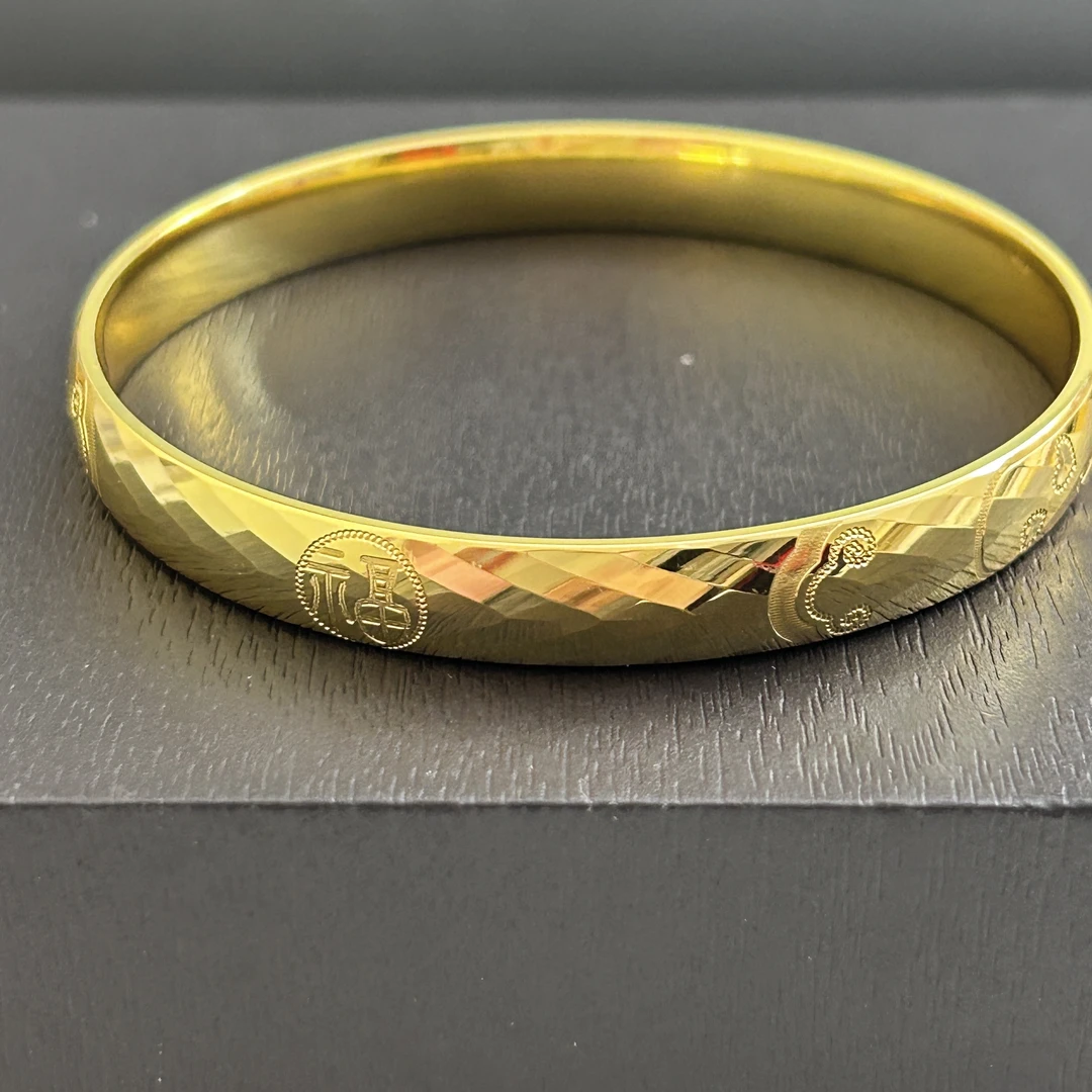 足银手镯 【店长专享】足银菱形孔雀福字手镯（62#）YSZ398