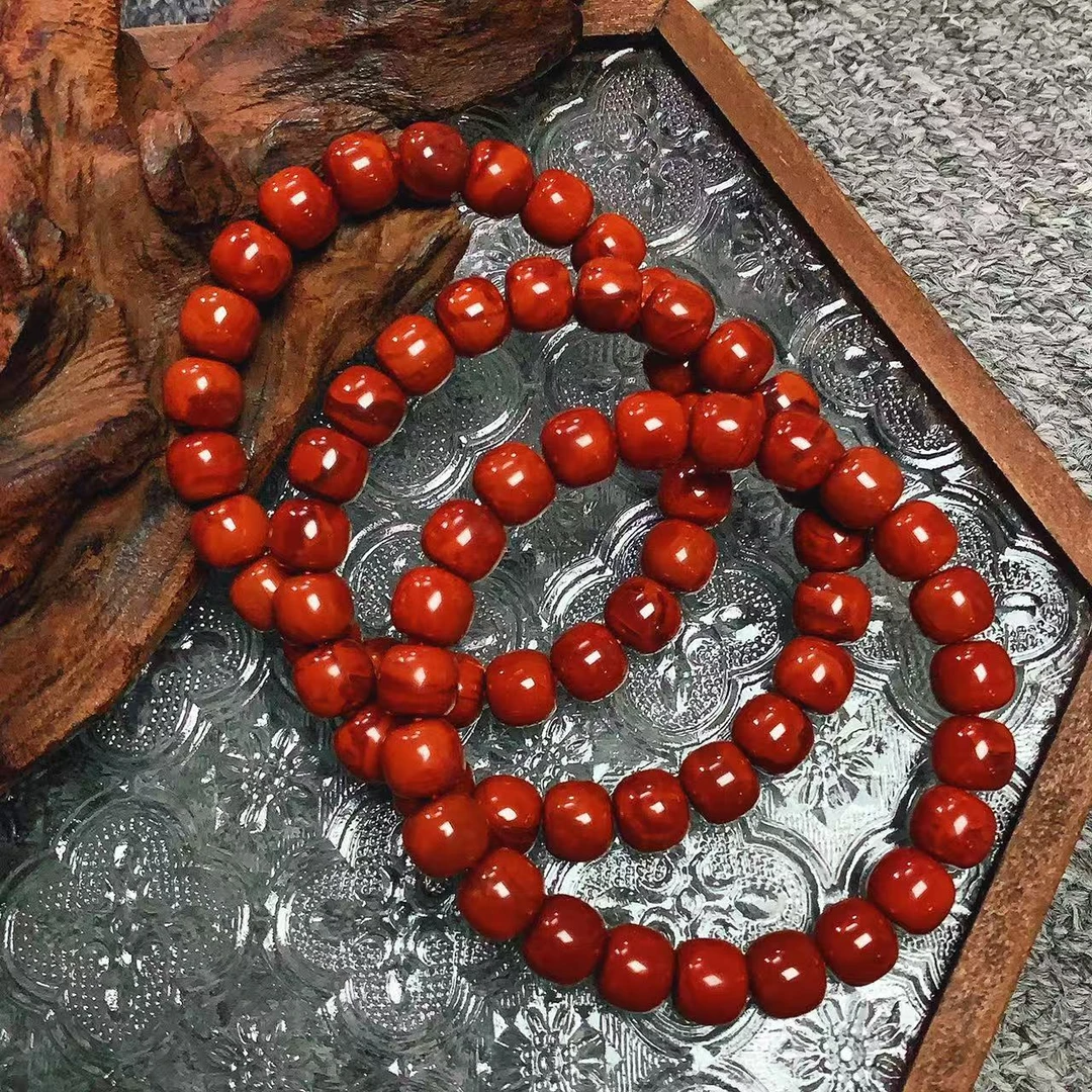 【领源】南红四川瓦西高货精美火焰牛血红老型手串（多样式发其一）
