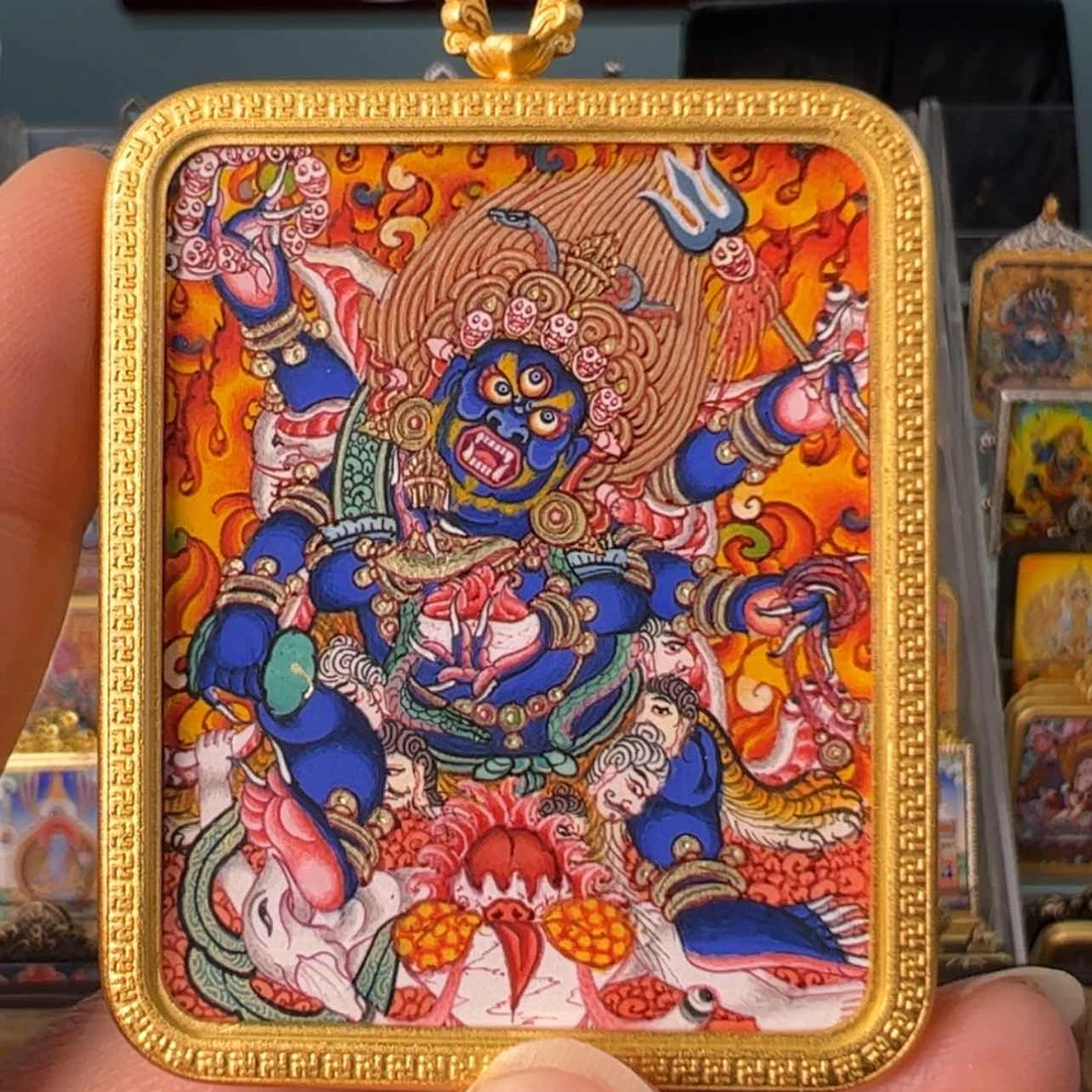 【闪购商品】吊坠?*d大黑天唐卡绘画作品