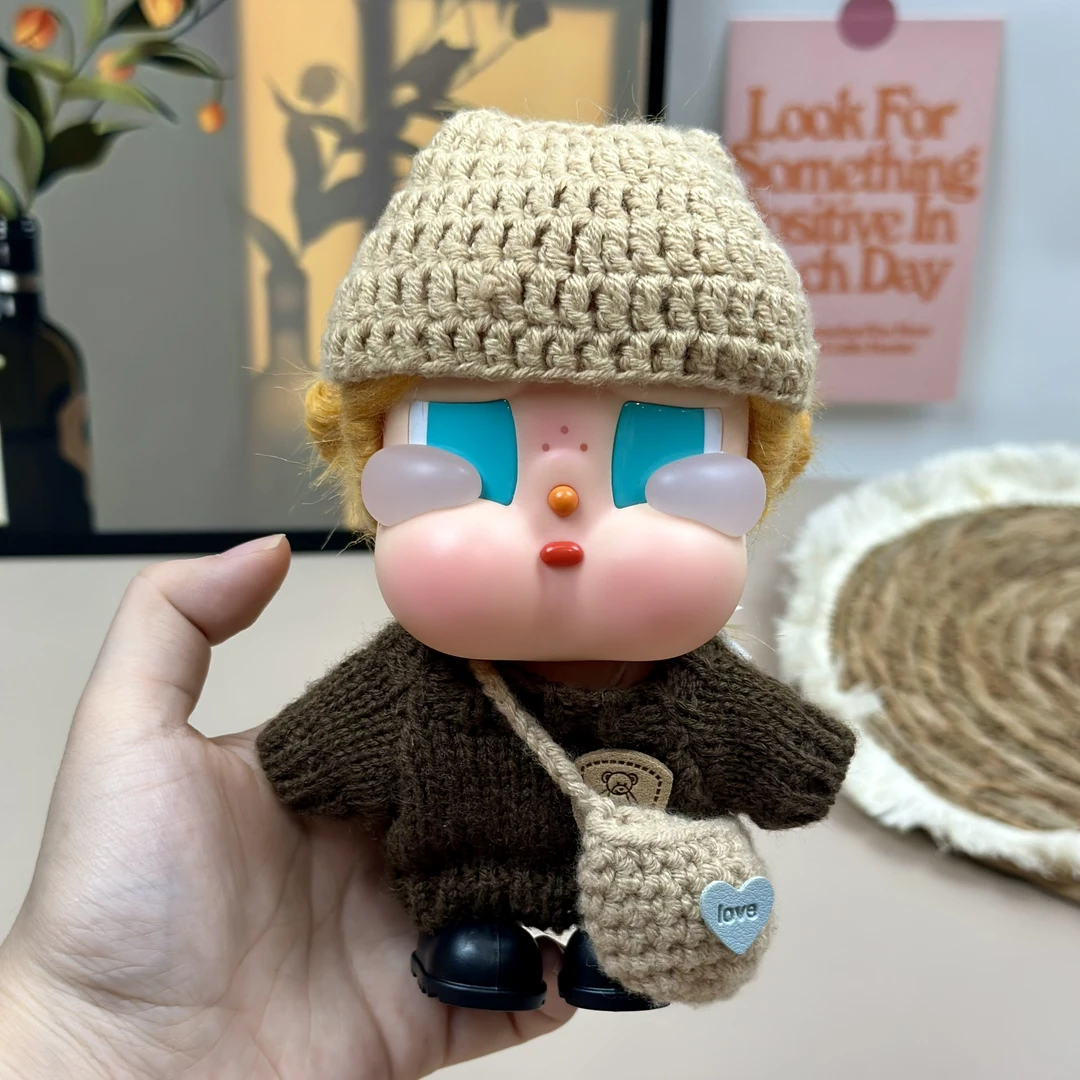 哭娃CRYBABY小熊毛衣挎包毛线帽套装娃衣