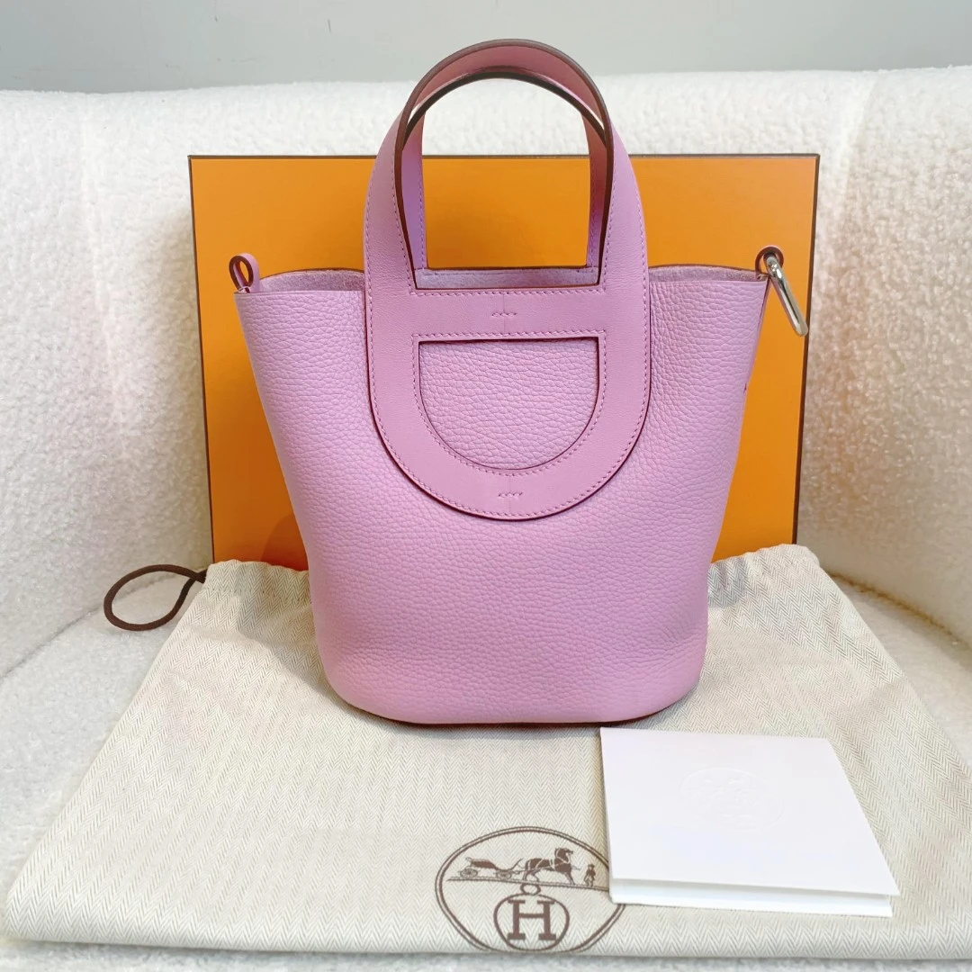 99新 Hermes/爱马仕 壹臻/锦葵紫猪鼻子菜篮子b刻/39354775