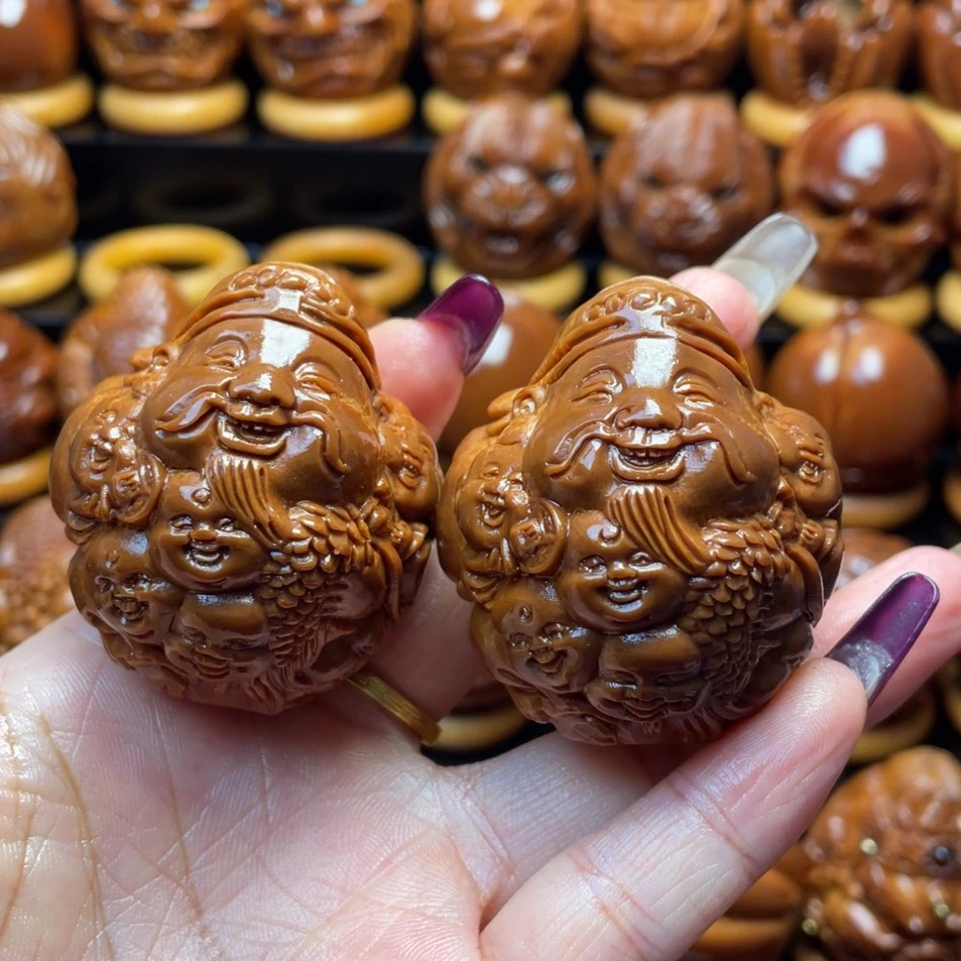 橄榄核把件橄榄球