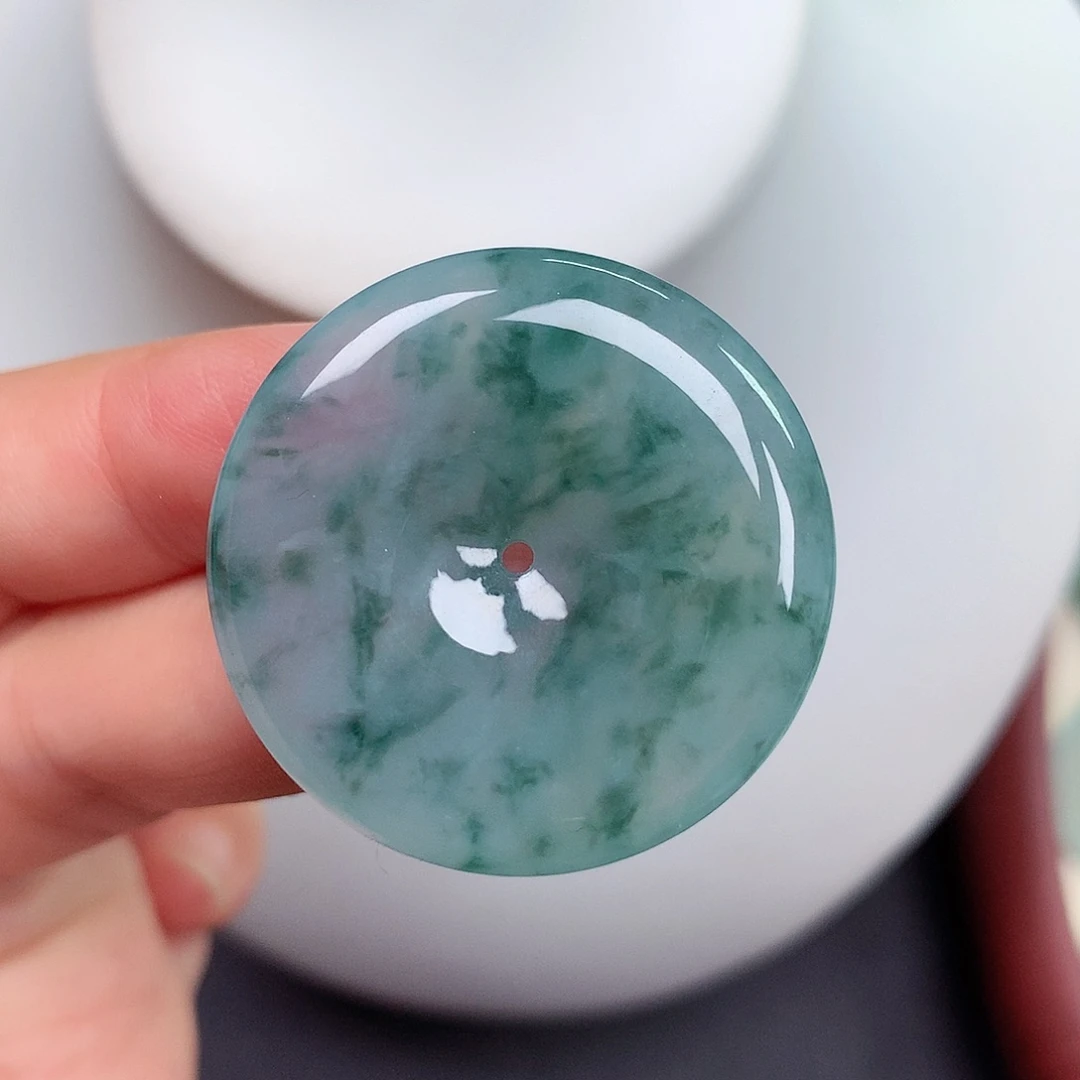 翡翠未镶嵌颈饰平安扣 32x5.8mm