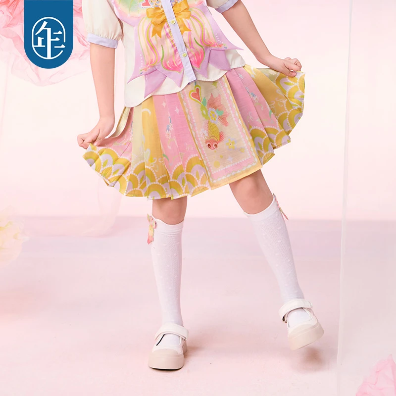 【金玉年年】年衣童装新中式女童马面裙套装春夏新款马甲衬衫汉服