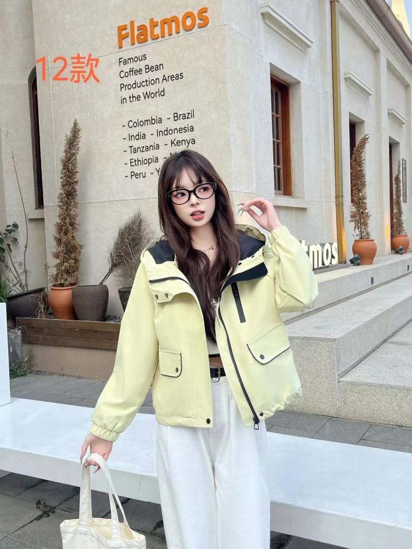 【开年福利】休闲款宽松春季糖果色百搭洋气连帽短外套8917