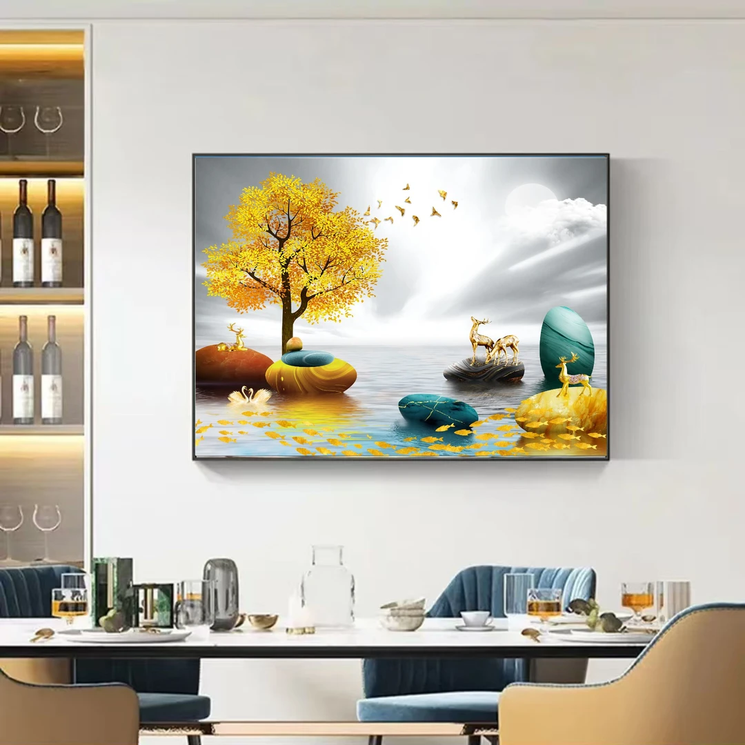 新款电表箱装饰画免打孔轻奢高档遮挡电闸箱配电箱挂画