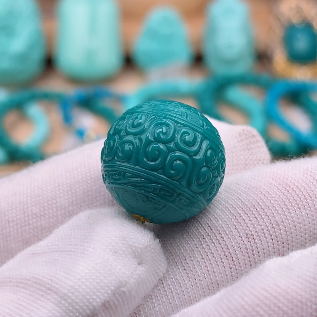 绿松石珠宝奇石未镶嵌17.1mm