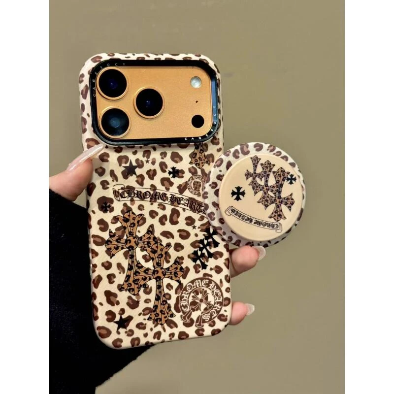 美式ins复古豹纹十字架磁吸菲林适用iphone17promax苹果16手机壳