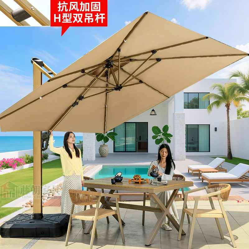 【藤朝品牌】户外遮阳伞商用高端大型庭院太阳伞露台花园外摆罗马伞