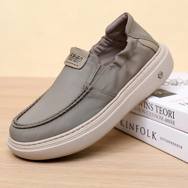 老北京布鞋春秋透气速干中老年休闲鞋软底防滑一脚蹬爸爸鞋男单鞋