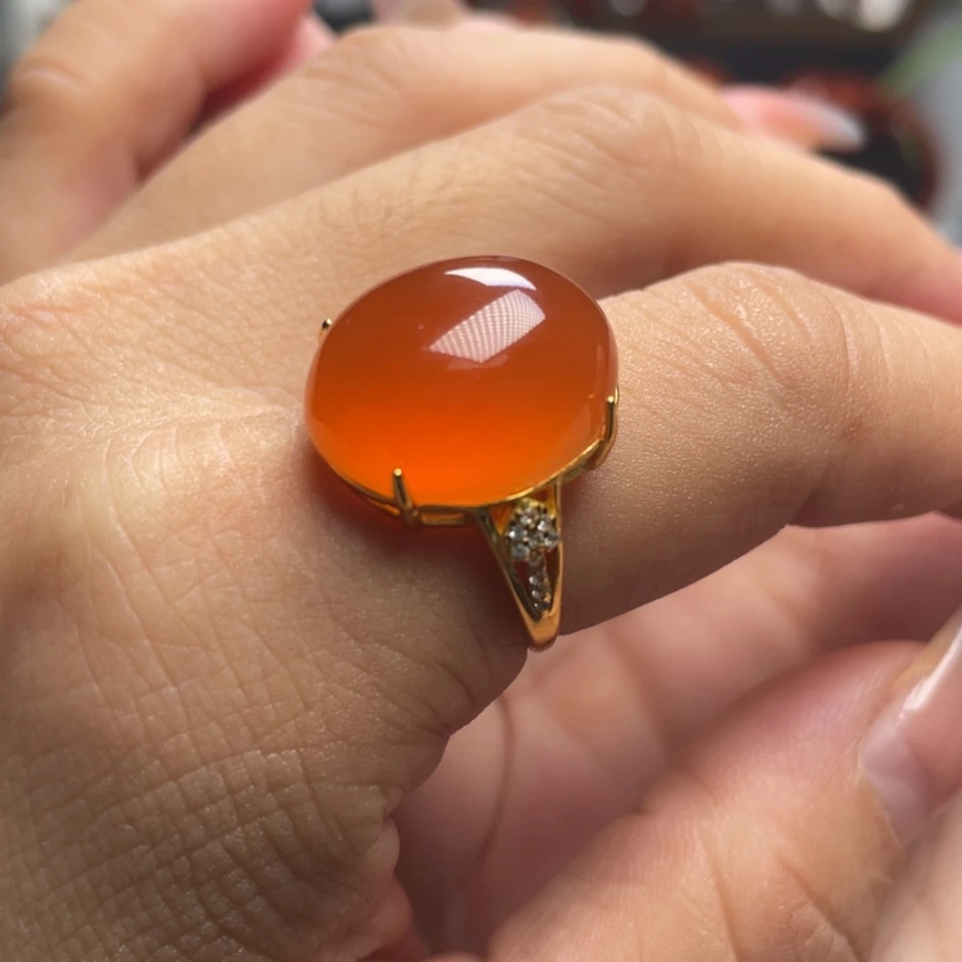 【闪购商品】银S925镶嵌戒指南红玛瑙
