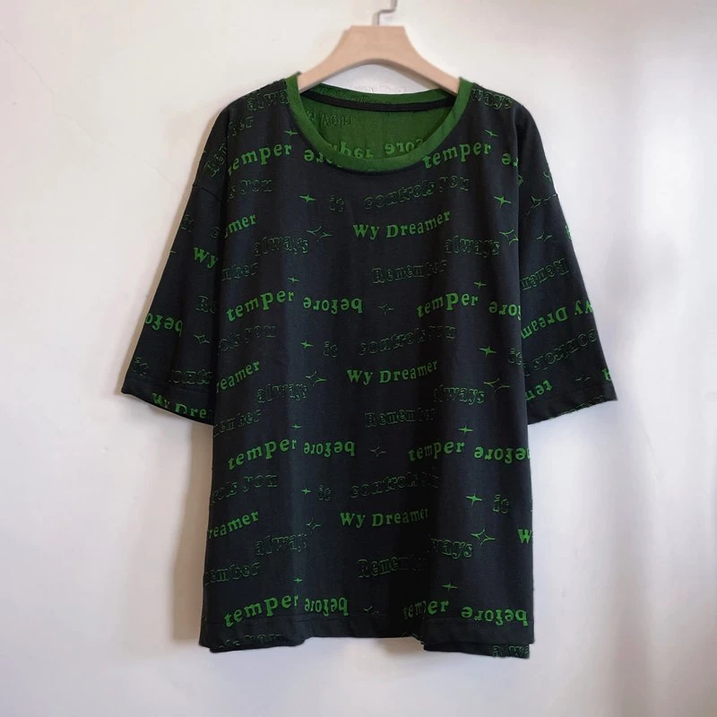 年轻中年妈妈装夏季大码显瘦遮肉休闲短袖棉T恤2025新款YX105723