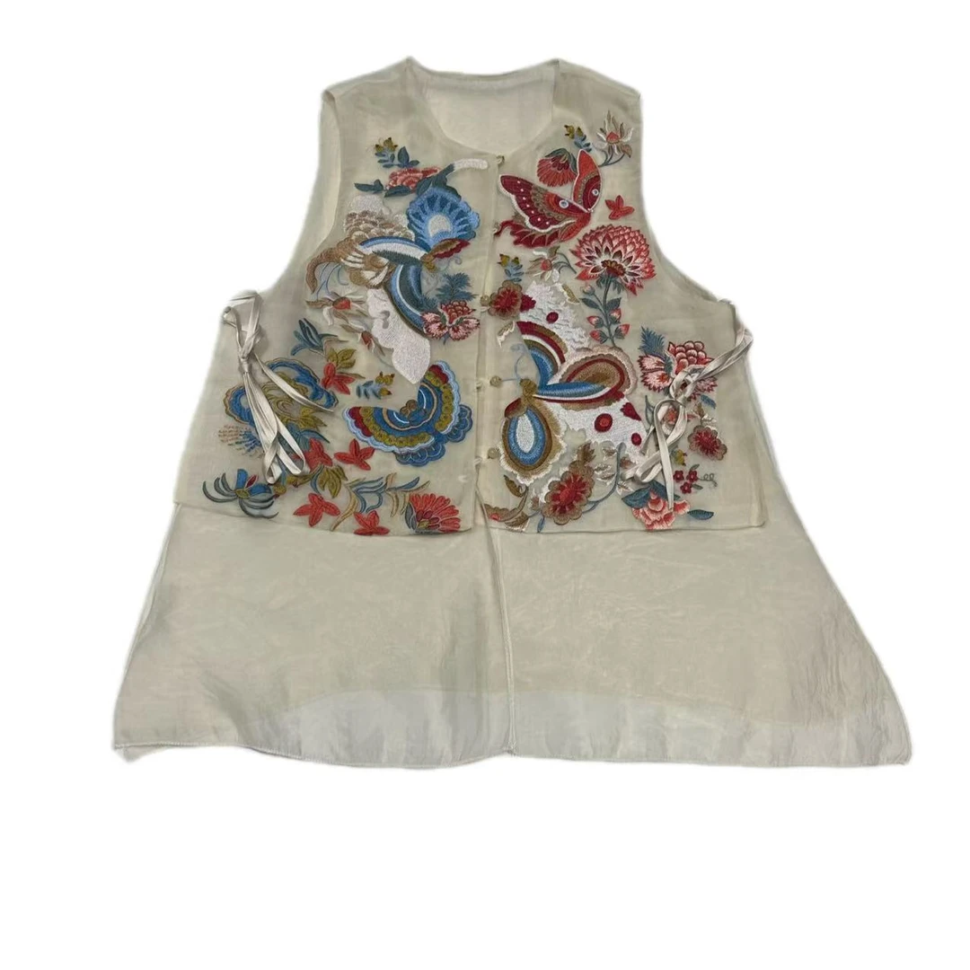 638/#春季新款新中式《仪态万千》女士时尚潮流气质刺绣百搭马甲女