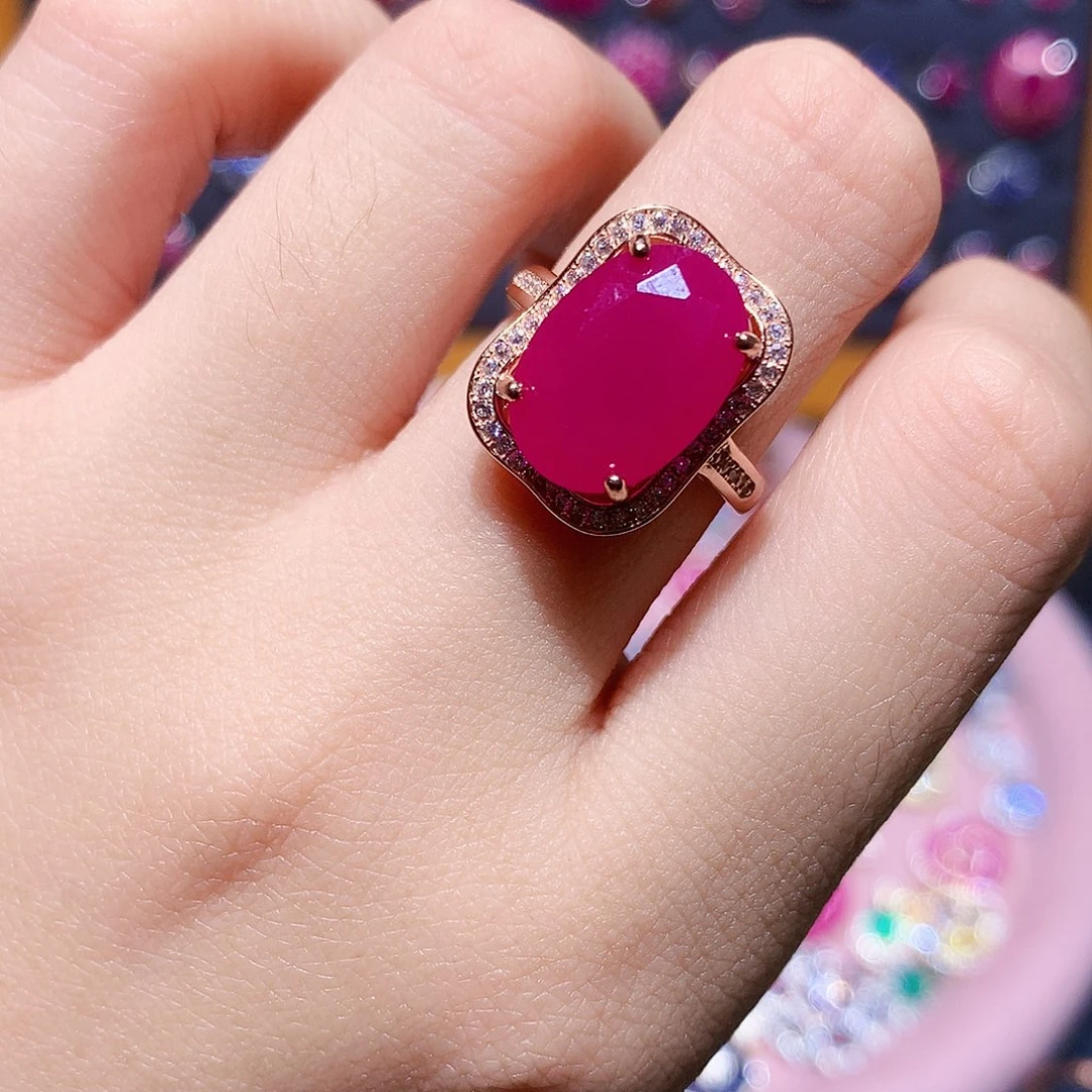 银S925镶嵌戒指红宝石