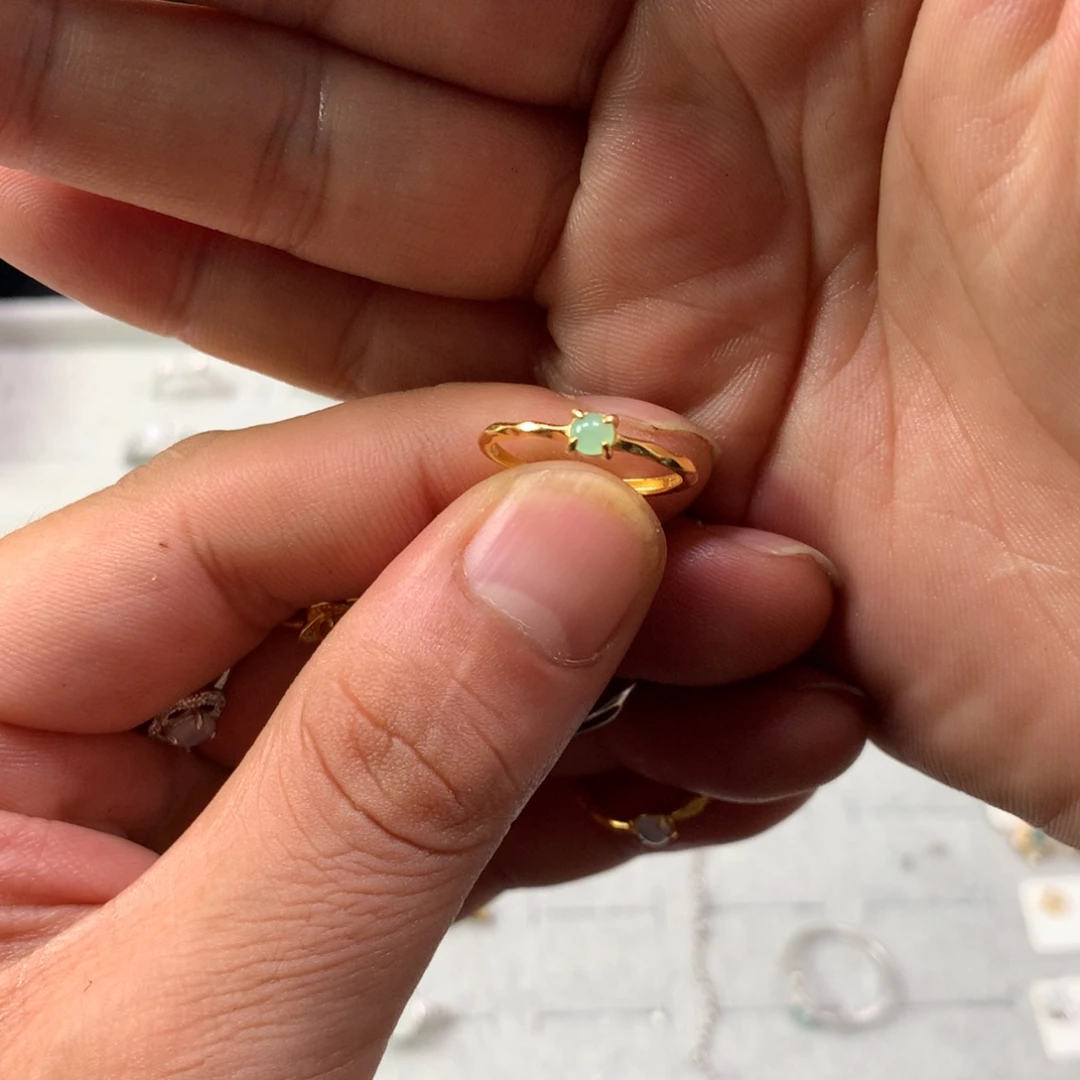 小***妮翡翠银S925镶嵌戒指31