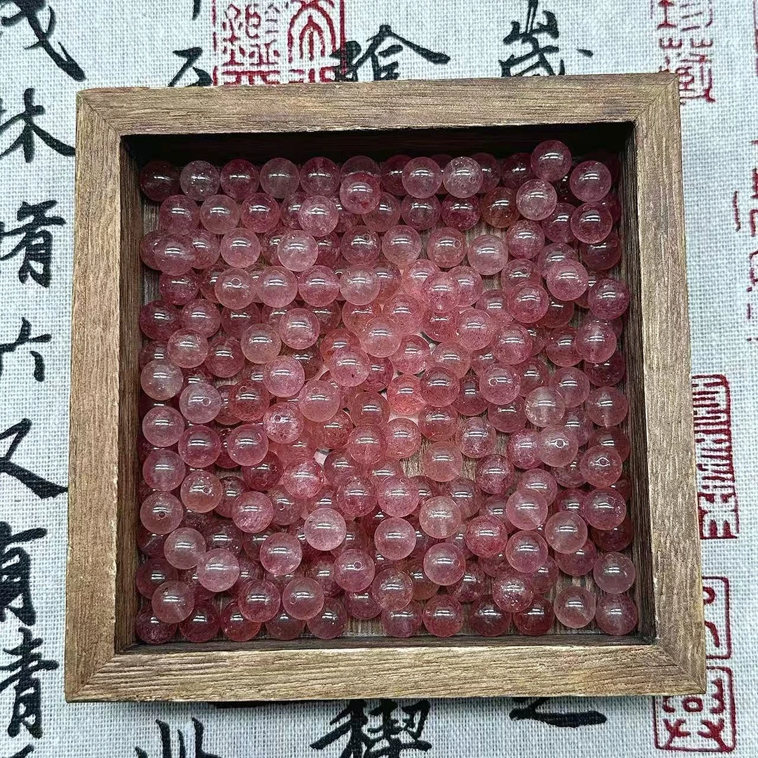 【草莓晶8mm】水晶草莓晶散珠 手工DIY串珠 多样性发一
