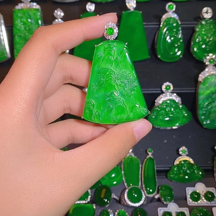 翡翠银S925镶嵌颈饰