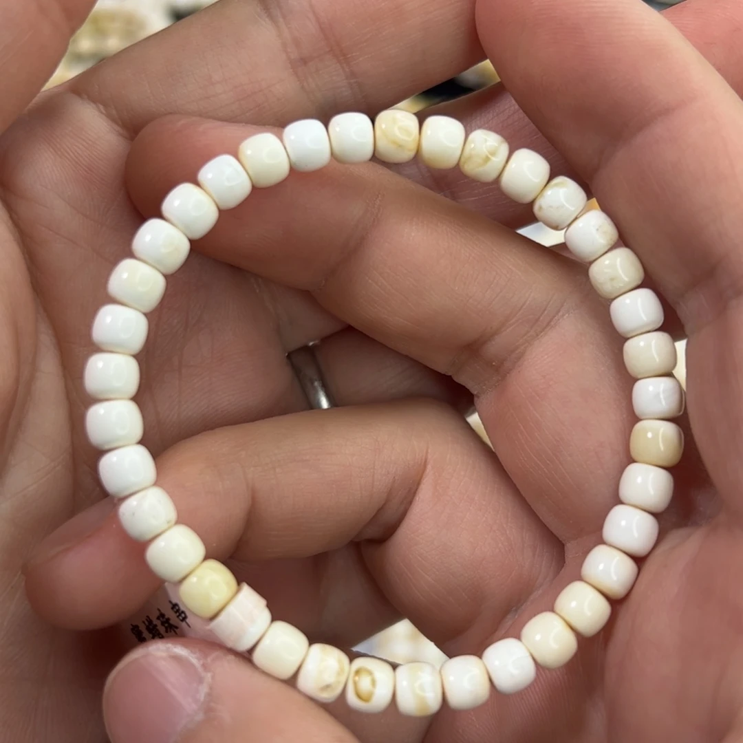 琥珀裸石未镶嵌R292 5m瓷白老型手串