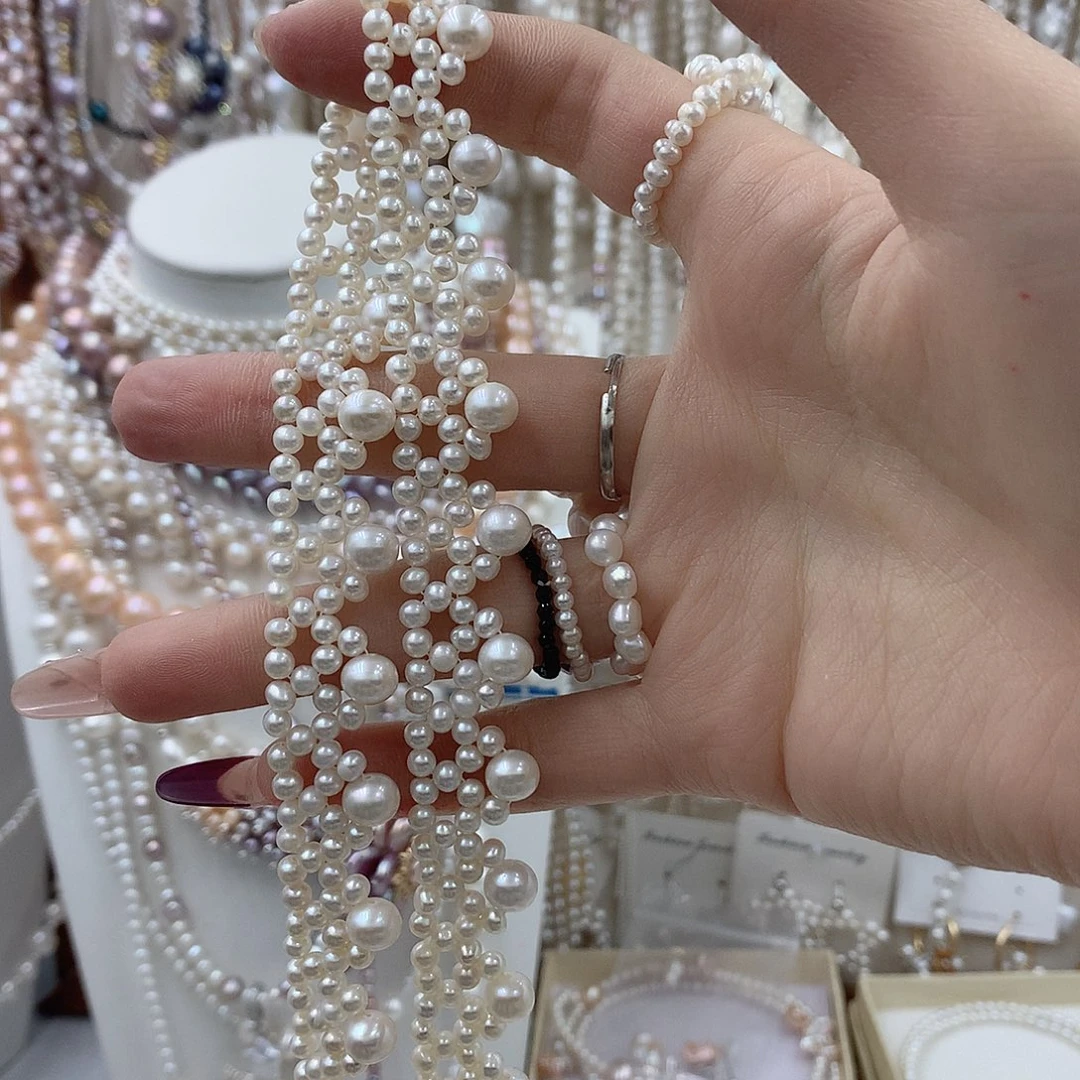 岁***好耳饰淡水珍珠银S925镶嵌