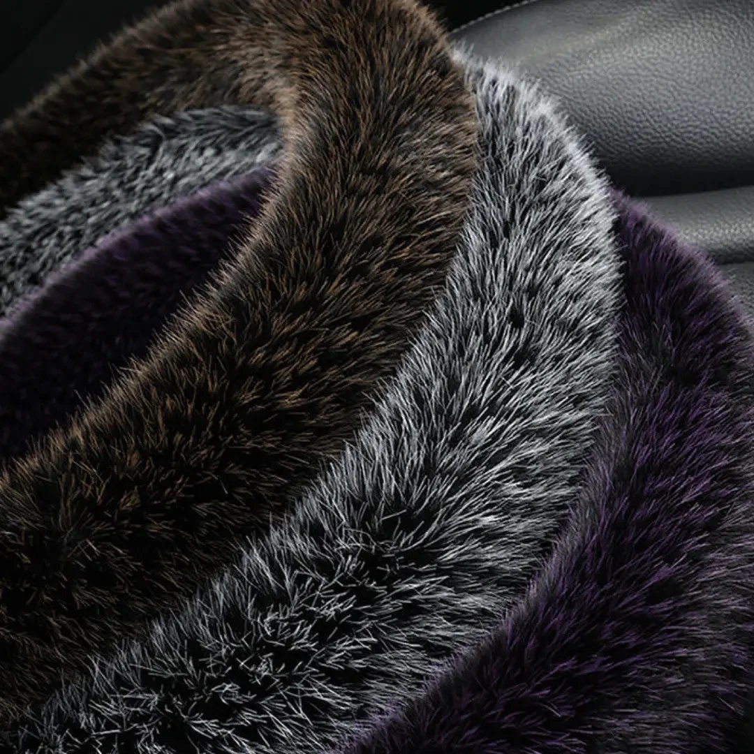 水貂毛汽车方向盘套轻奢保暖加厚加密防滑毛绒男女通用手把套